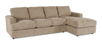Made in Canada Customizable Sofa Lab Curve Right-Facing Fabric Sofa Chaise  – Chenille Praline 