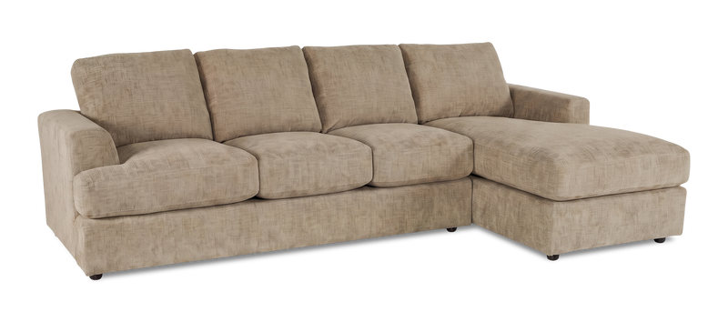 Made in Canada Customizable Sofa Lab Curve Right-Facing Fabric Sofa Chaise  – Chenille Praline