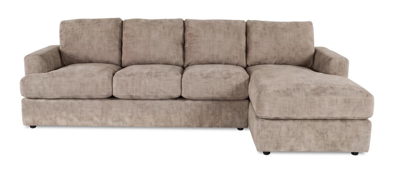 Made in Canada Customizable Sofa Lab Curve Right-Facing Fabric Sofa Chaise  – Chenille Praline