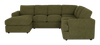 Made in Canada Customizable Sofa Lab Curve 3 Piece Left-Facing Fabric Sectional with Chaise – Chenille Moss | Sofa sectionnel de gauche 3 pièces avec fauteuil long personnalisable Curve de Sofa Lab fabriqué au Canada en tissu - Chenille Moss