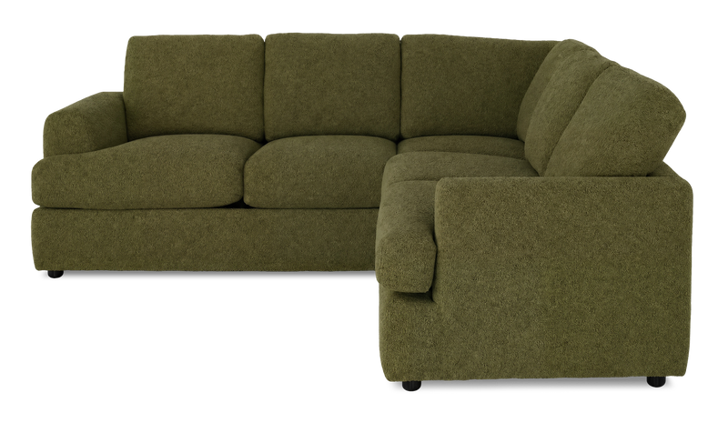 Made in Canada Customizable Sofa Lab Curve 2-Piece Fabric Sectional - Chenille Moss