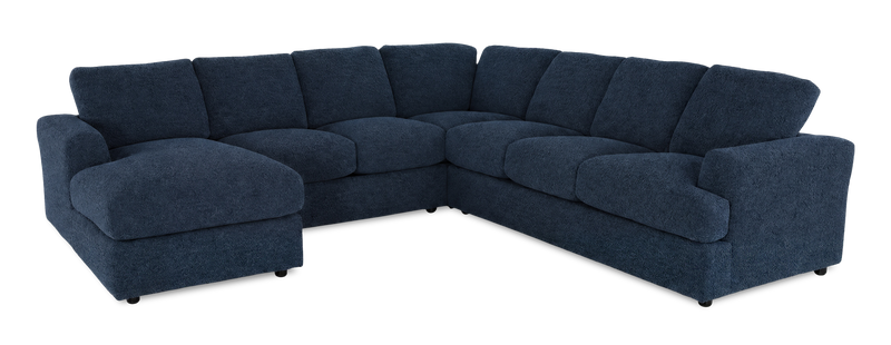 Made in Canada Customizable Sofa Lab Curve 4-Piece Left-Facing Sectional with Chaise - Chenille Pacific