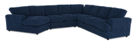 Made in Canada Customizable Sofa Lab Curve 4-Piece Left-Facing Sectional with Cuddler - Chenille Pacific