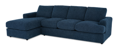 Made in Canada Customizable Sofa Lab Curve Fabric Left-Facing Sofabed Sectional - Chenille Pacific | Sofa-lit sectionnel de gauche personnalisable Curve de Sofa Lab fabriqué au Canada en tissu - Chenille Pacific