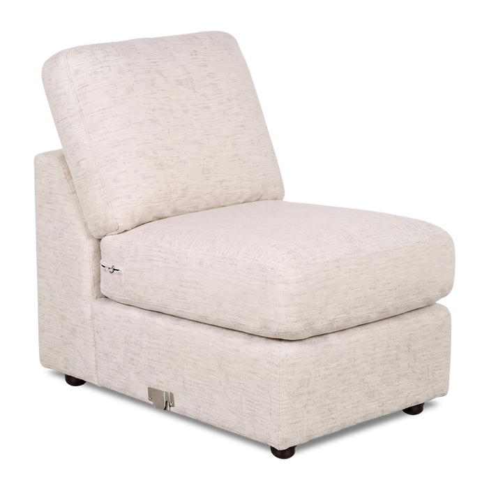 Made in Canada Customizable Sofa Lab Curve 24\" Armless Fabric Chair – Chenille White