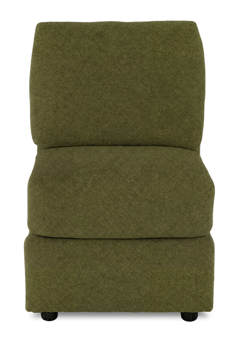 Made in Canada Customizable Sofa Lab Curve 24\" Armless Fabric Chair – Chenille Moss