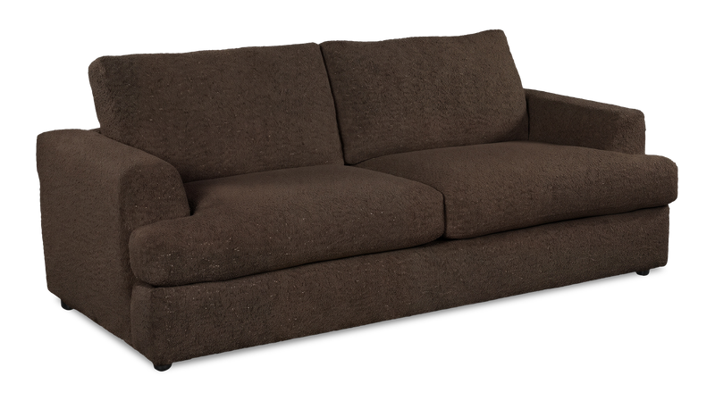 Made in Canada Customizable Sofa Lab Curve 38\" Fabric Sofa Bed - Teddy Walnut