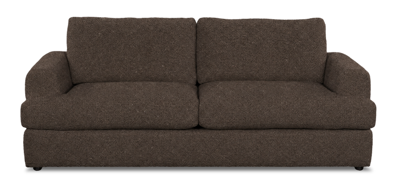 Made in Canada Customizable Sofa Lab Curve 38\" Fabric Sofa Bed - Teddy Walnut