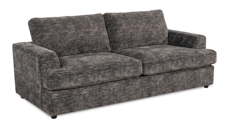 Made in Canada Customizable Sofa Lab Curve 38\" Fabric Sofa Bed - Plush Charcoal 