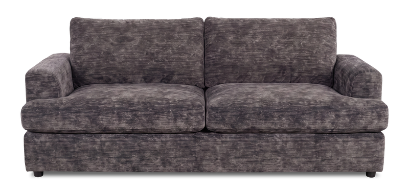 Made in Canada Customizable Sofa Lab Curve 38\" Fabric Sofa Bed - Plush Charcoal 