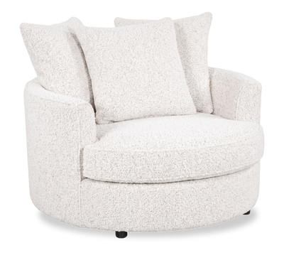 Made in Canada Sofa Lab Customizable Cuddler 48" Fabric Accent Chair – Teddy Snow | Fauteuil d’appoint enveloppant personnalisable Plush Cuddler de Sofa Lab de 48 po fabriqué au Canada en tissu - Teddy Snow