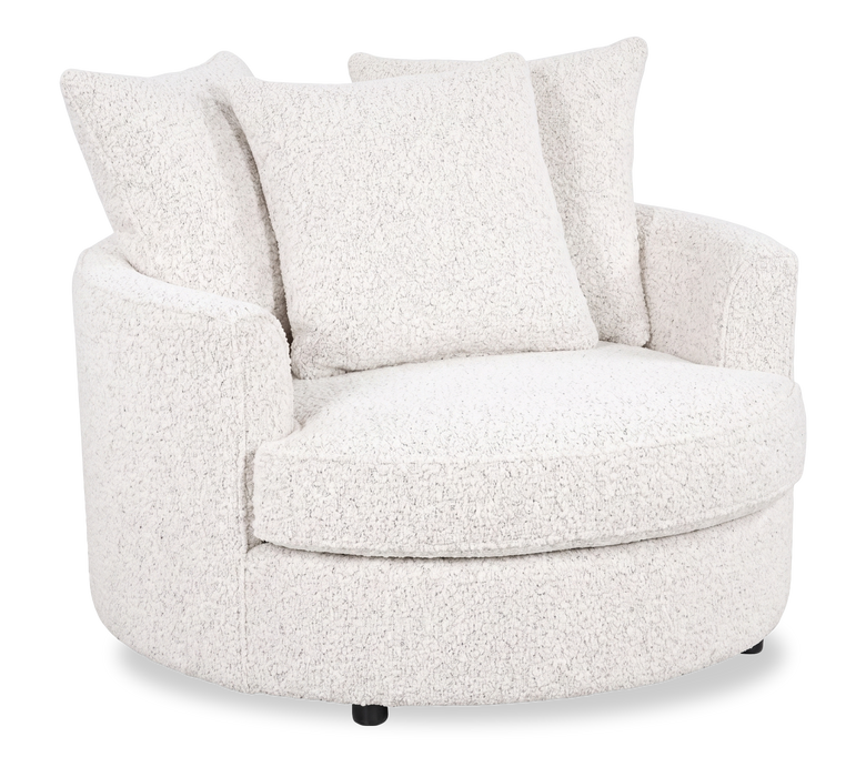 Made in Canada Sofa Lab Customizable Cuddler 48\" Fabric Accent Chair – Teddy Snow