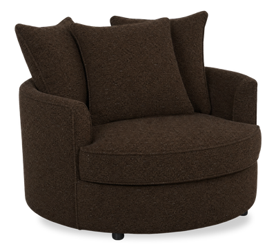 Made in Canada Sofa Lab Customizable Cuddler 48" Fabric Accent Chair – Teddy Walnut | Fauteuil d’appoint enveloppant personnalisable Plush Cuddler de Sofa Lab de 48 po fabriqué au Canada en tissu - Teddy Walnut