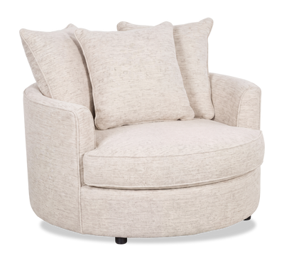 Made in Canada Sofa Lab Customizable Cuddler 48" Fabric Accent Chair – Chenille White  | Fauteuil d’appoint enveloppant personnalisable Plush Cuddler de Sofa Lab de 48 po fabriqué au Canada en tissu - Chenille White