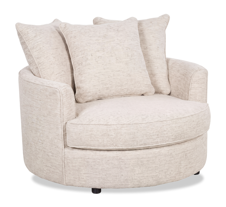 Made in Canada Sofa Lab Customizable Cuddler 48\" Fabric Accent Chair – Chenille White