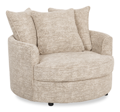 Made in Canada Sofa Lab Customizable Cuddler 48" Fabric Accent Chair – Plush Parchment | Fauteuil d’appoint enveloppant personnalisable Plush Cuddler de Sofa Lab de 48 po fabriqué au Canada en tissu - Plush Parchment