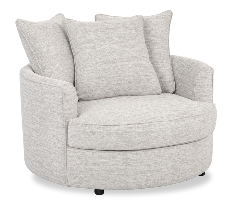 Made in Canada Sofa Lab Customizable Cuddler 48\" Fabric Accent Chair – Plush Oyster