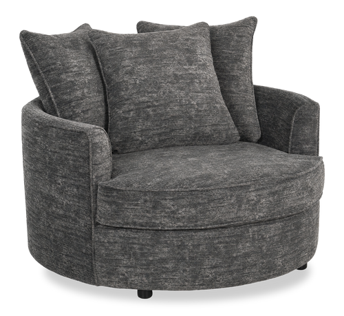 Made in Canada Sofa Lab Customizable Cuddler 48" Fabric Accent Chair – Plush Charcoal  