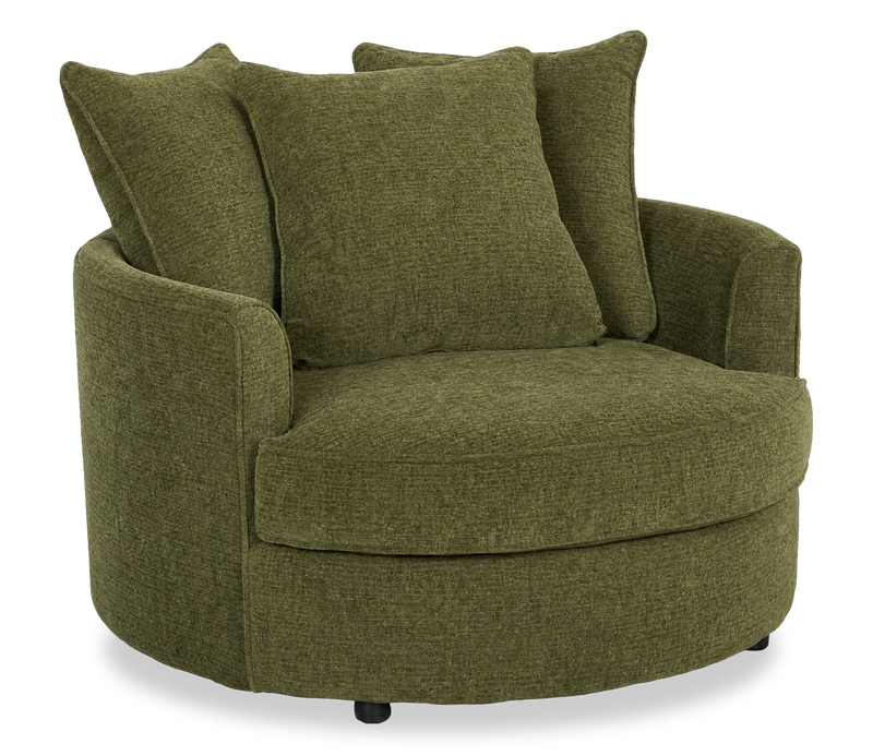 Made in Canada Sofa Lab Customizable Cuddler 48\" Fabric Accent Chair – Chenille Moss