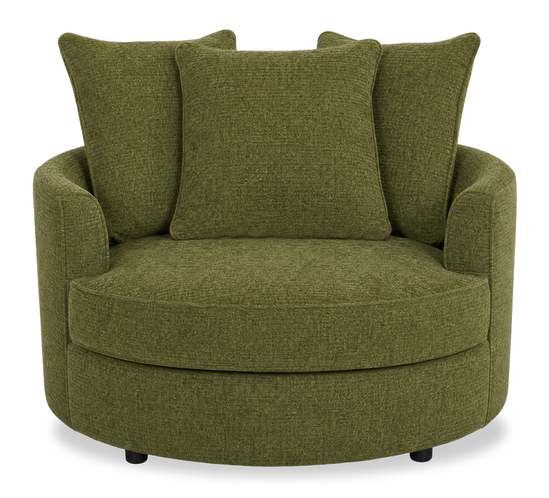 Made in Canada Sofa Lab Customizable Cuddler 48\" Fabric Accent Chair – Chenille Moss