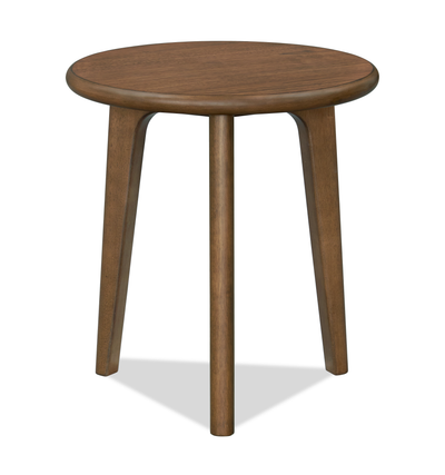 Deco 19.5” Modern Round End Table – Walnut | Table de bout ronde moderne Deco de 19,5 po - noyer