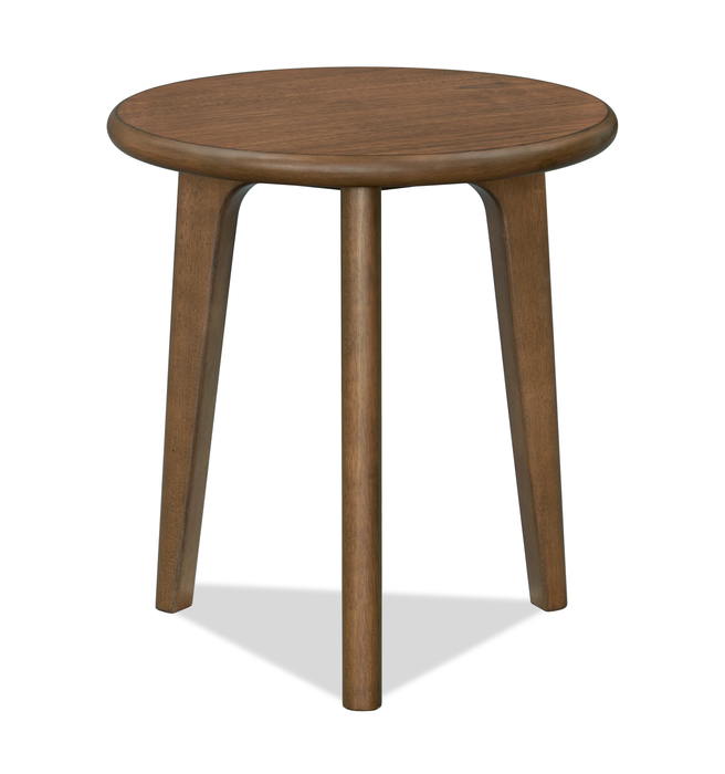 Deco 19.5” Modern Round End Table – Walnut