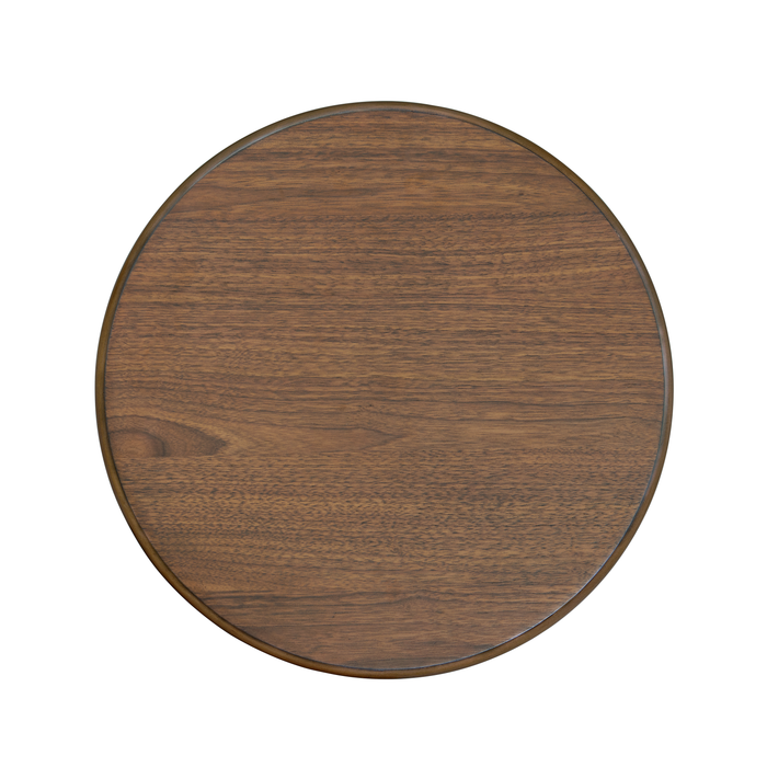 Deco 19.5” Modern Round End Table – Walnut