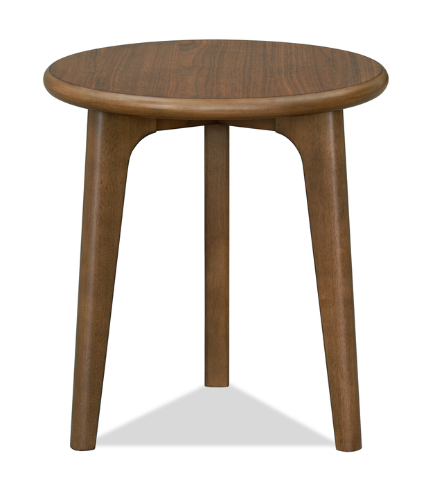 Deco 19.5” Modern Round End Table – Walnut