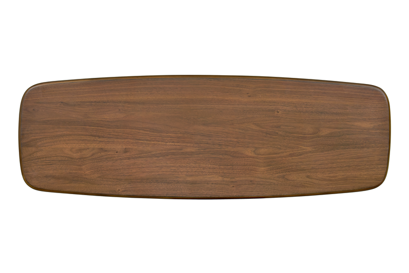 Deco 48” Modern Oval Sofa Table with Shelf - Walnut