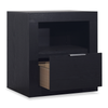 Delta Bedside 1-Drawer Nightstand with Storage Shelf, 22\"W x 24\"H - Black