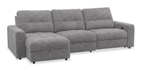 Scott Living Elevate Modular 3-Piece Left-Facing Chenille Fabric Power Reclining and Sliding Sectional - Grey 
