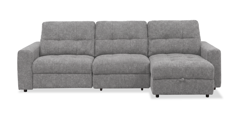 Scott Living Elevate Modular 3-Piece Right-Facing Chenille Fabric Power Reclining and Sliding Sectional - Grey