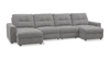Scott Living Elevate Modular 4-Piece Chenille Fabric Power Sliding Sectional with Two Storage Chaises - Grey | Sofa sectionnel modulaire à coulissement électrique Elevate de Scott Living 4 pièces en chenille avec 2 fauteuils longs de rangement - gris