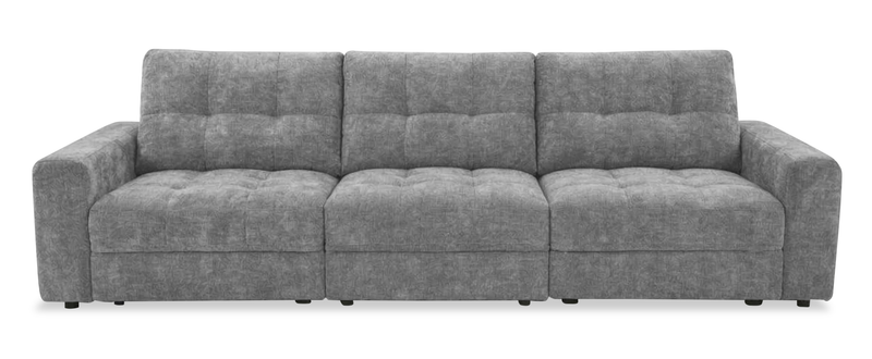 Scott Living Elevate Modular 115\" Chenille Fabric Power Reclining Sofa - Grey