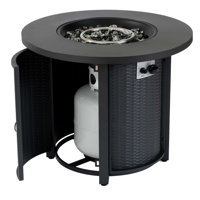 Ember Fire Pit Table, 30\"W, 40,000 BTU, Propane, Metal