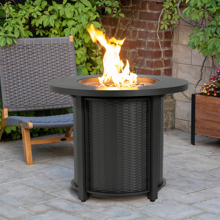 Ember Fire Pit Table, 30\"W, 40,000 BTU, Propane, Metal