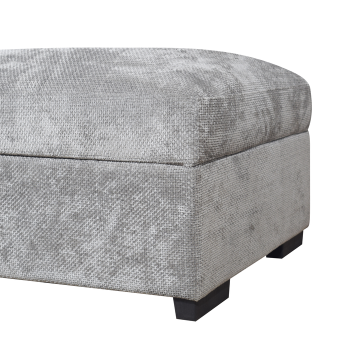 Emerie 3-Piece Right-Facing Chenille Sleeper Sectional with Storage Ottoman – Grey