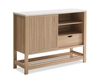 Essex 47.25” 3-Shelf Accent Cabinet with Sliding Door – Weathered White | Armoire décorative Essex de 47,25 po à 3 tablettes avec porte coulissante - blanc vieilli