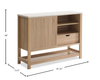 Essex 47.25” 3-Shelf Accent Cabinet with Sliding Door – Weathered White | Armoire décorative Essex de 47,25 po à 3 tablettes avec porte coulissante - blanc vieilli