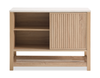 Essex 47.25” 3-Shelf Accent Cabinet with Sliding Door – Weathered White | Armoire décorative Essex de 47,25 po à 3 tablettes avec porte coulissante - blanc vieilli