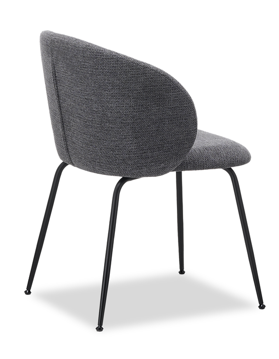 Evita Dining Chair with Cushion Fabric Seat & Back, Metal – Grey