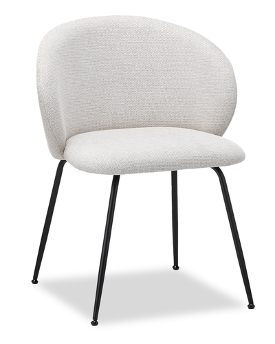 Evita Dining Chair with Cushion Fabric Seat & Back, Metal – Beige | Chaise de salle à manger Evita en métal avec coussin de siège et dossier en tissu - beige