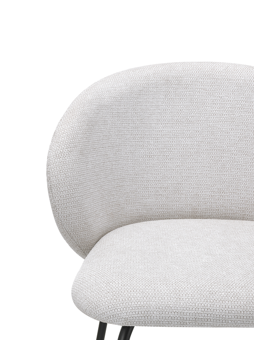 Evita Dining Chair with Cushion Fabric Seat & Back, Metal – Beige