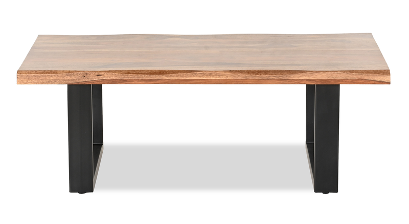 Fletcher 45” Contemporary Coffee Table with Iron Frame - Brownstone