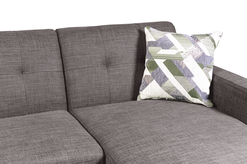 Kort & Co. Freeman 2-Piece Right-Facing Sectional with Wood Legs – Charcoal Grey