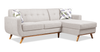 Kort & Co. Freeman 2-Piece Right-Facing Sectional with Wood Legs – Dove White | Sofa sectionnel de gauche Freeman de Kort & Co. 2 pièces po en tissu d’apparence lin avec pattes en bois - blanc colombe