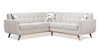 Kort & Co. Freeman 2-Piece Linen-Look Fabric Sectional with Wood Legs – Dove White | Sofa sectionnel Freeman de Kort & Co. 2 pièces po en tissu d’apparence lin avec pattes en bois - blanc colombe