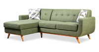 Kort & Co. Freeman 2-Piece Left-Facing Sectional with Wood Legs – Avocado Green 