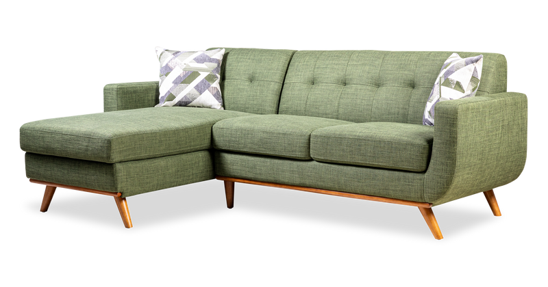 Kort & Co. Freeman 2-Piece Left-Facing Sectional with Wood Legs – Avocado Green