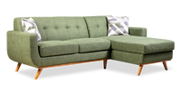 Kort & Co. Freeman 2-Piece Right-Facing Sectional with Wood Legs – Avocado Green 